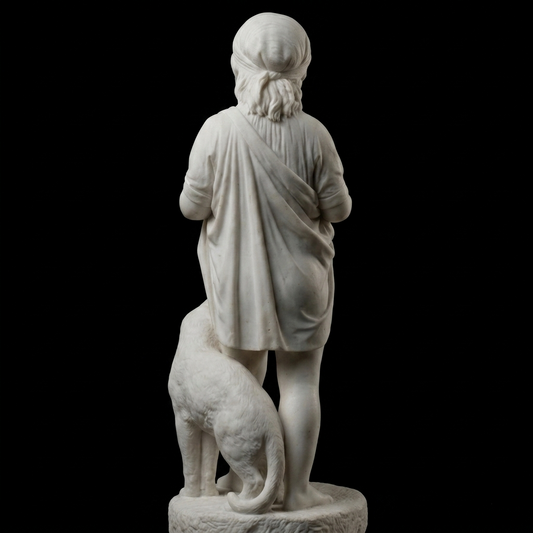 A Little Girl With Kittens Jens Adolf Jerichau Natural Marble Statue