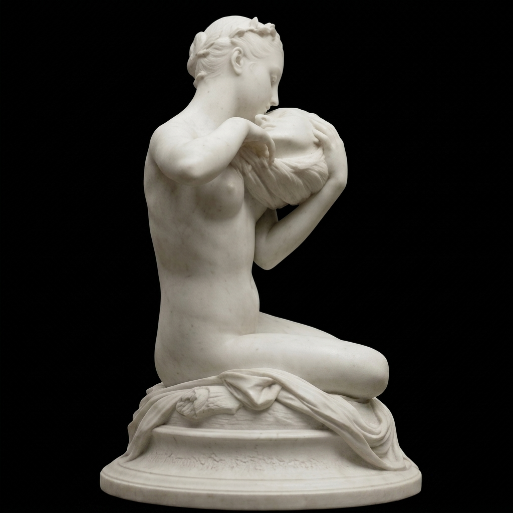 André Chenier's Muse Natural Marble Statue