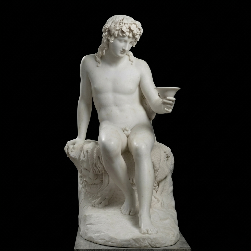 Bacchus Natural Marble Statue