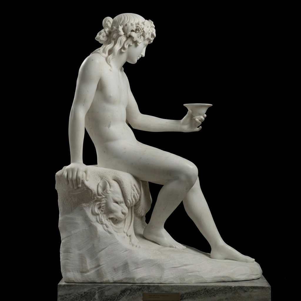 Bacchus Natural Marble Statue