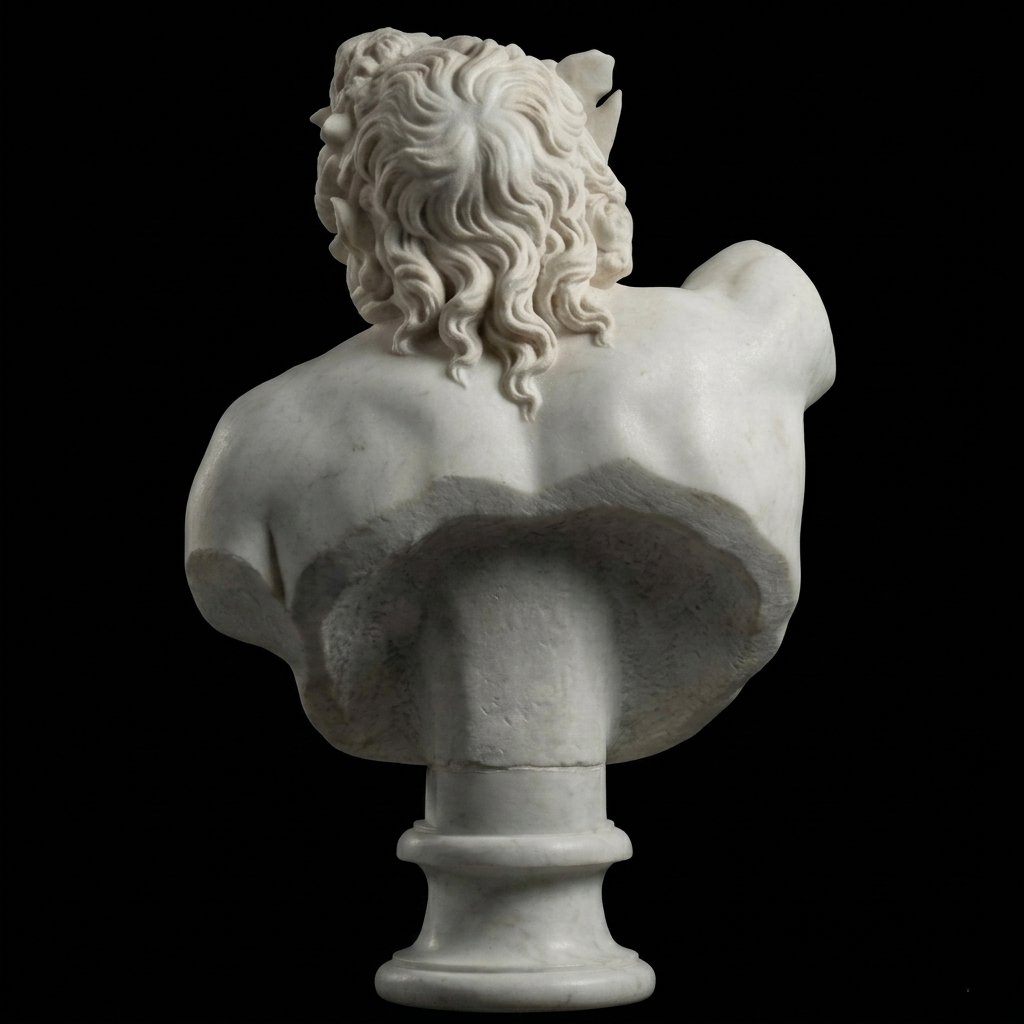 Bust of a Drunken Satyr Natural Marble Statue