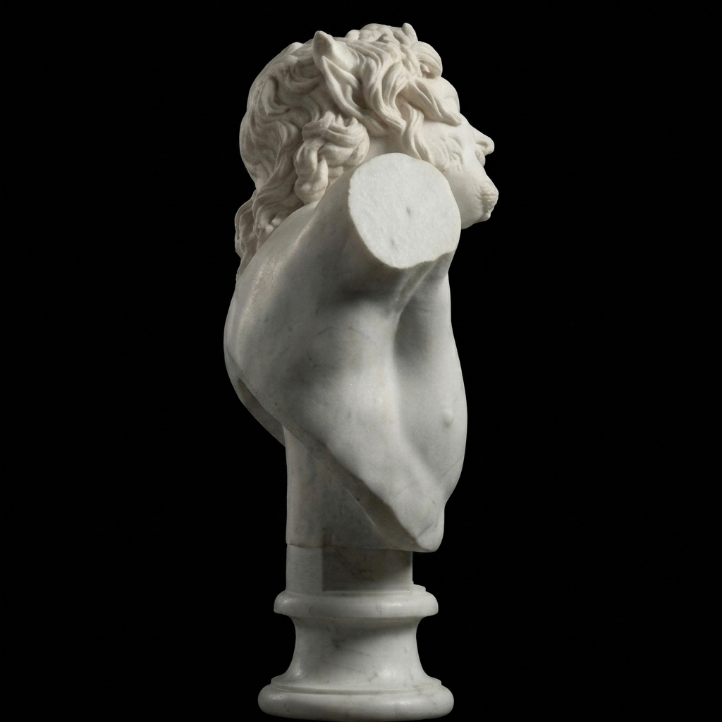 Bust of a Drunken Satyr Natural Marble Statue