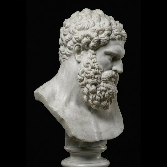 Bust of the Farnese Hercules Natural Marble Statue