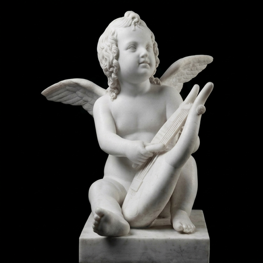 Cupid Playing the Lyre Bertel Thorvaldsen Natural Marble Statue