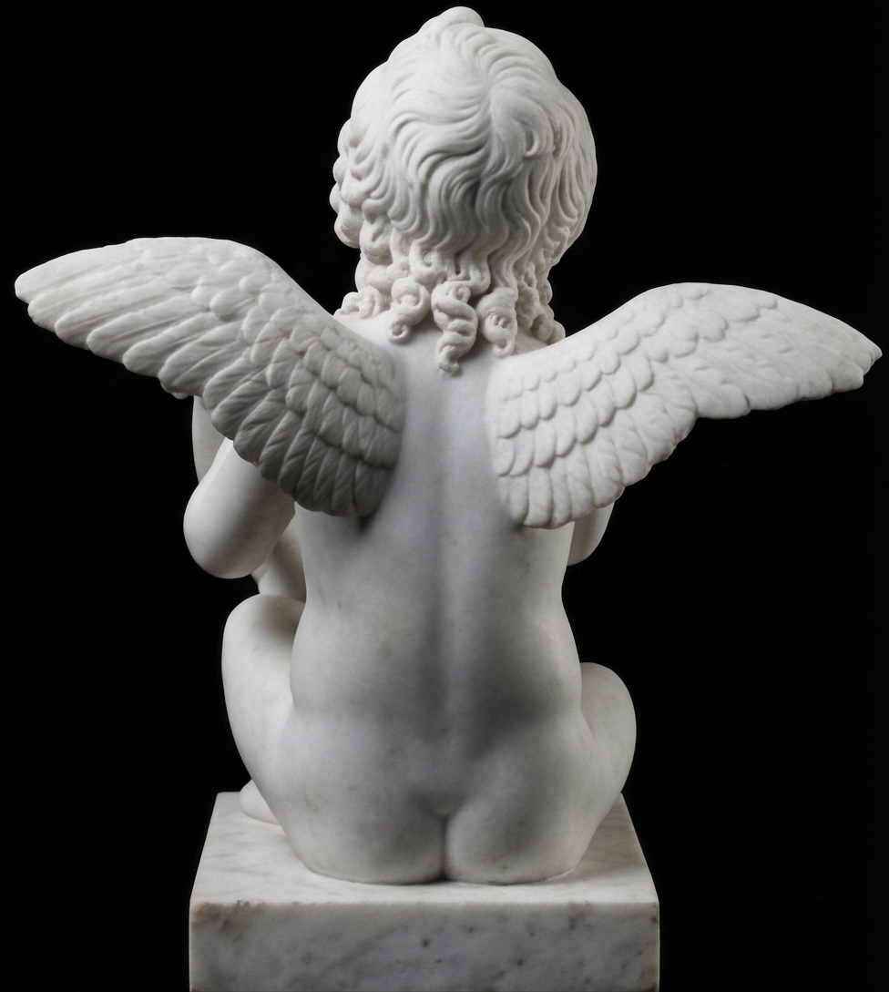 Cupid Playing the Lyre Bertel Thorvaldsen Natural Marble Statue