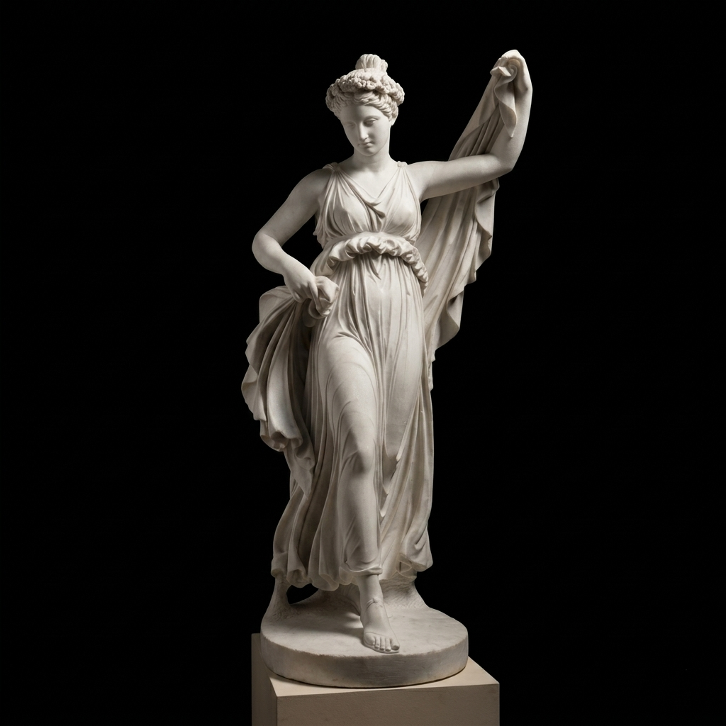 Dancing Girl Natural Marble Statue