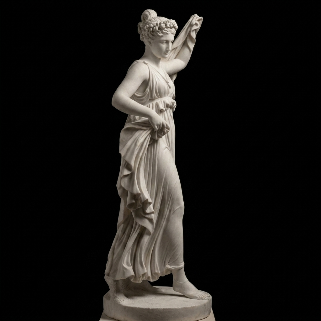 Dancing Girl Natural Marble Statue