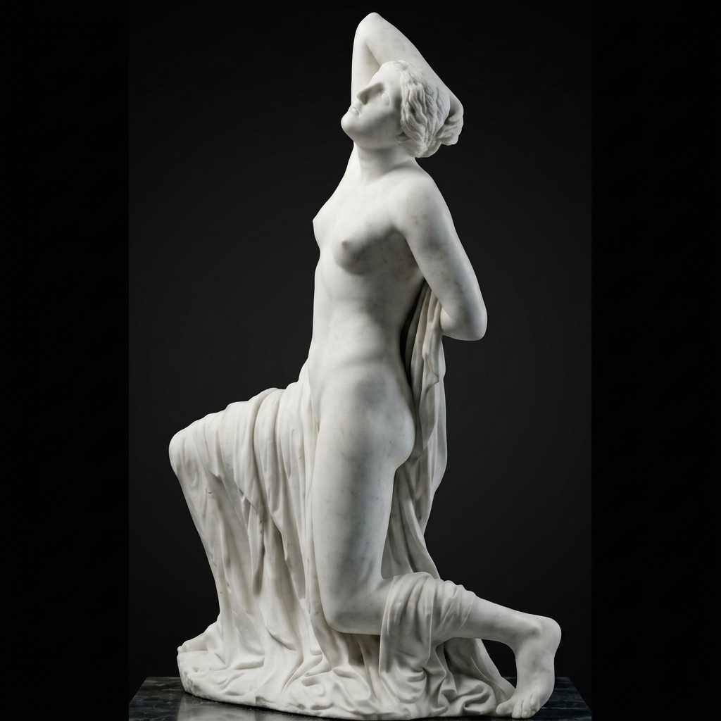 Dying Niobid Natural Marble Statue