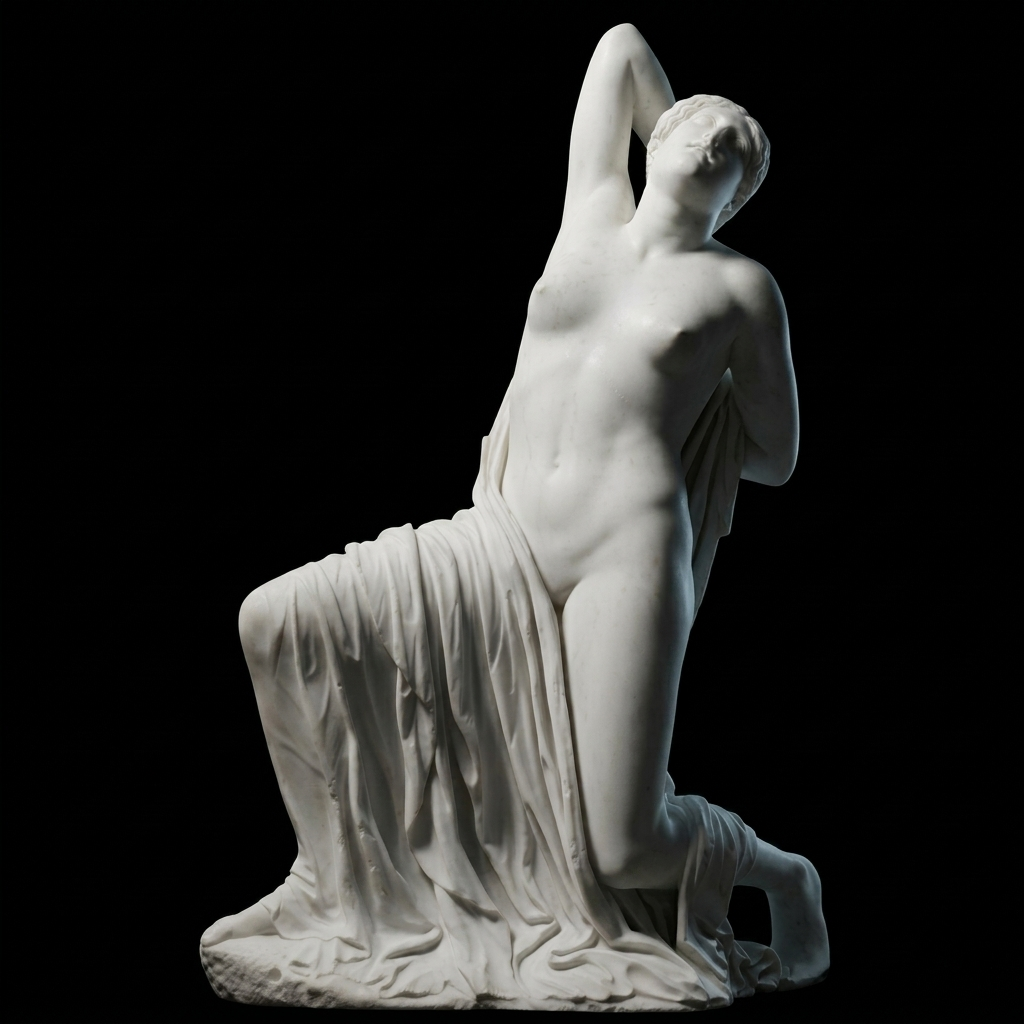 Dying Niobid Natural Marble Statue