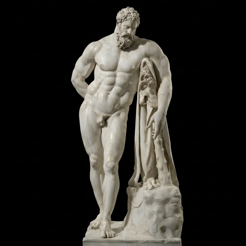 Farnese Hercules Natural Marble Statue