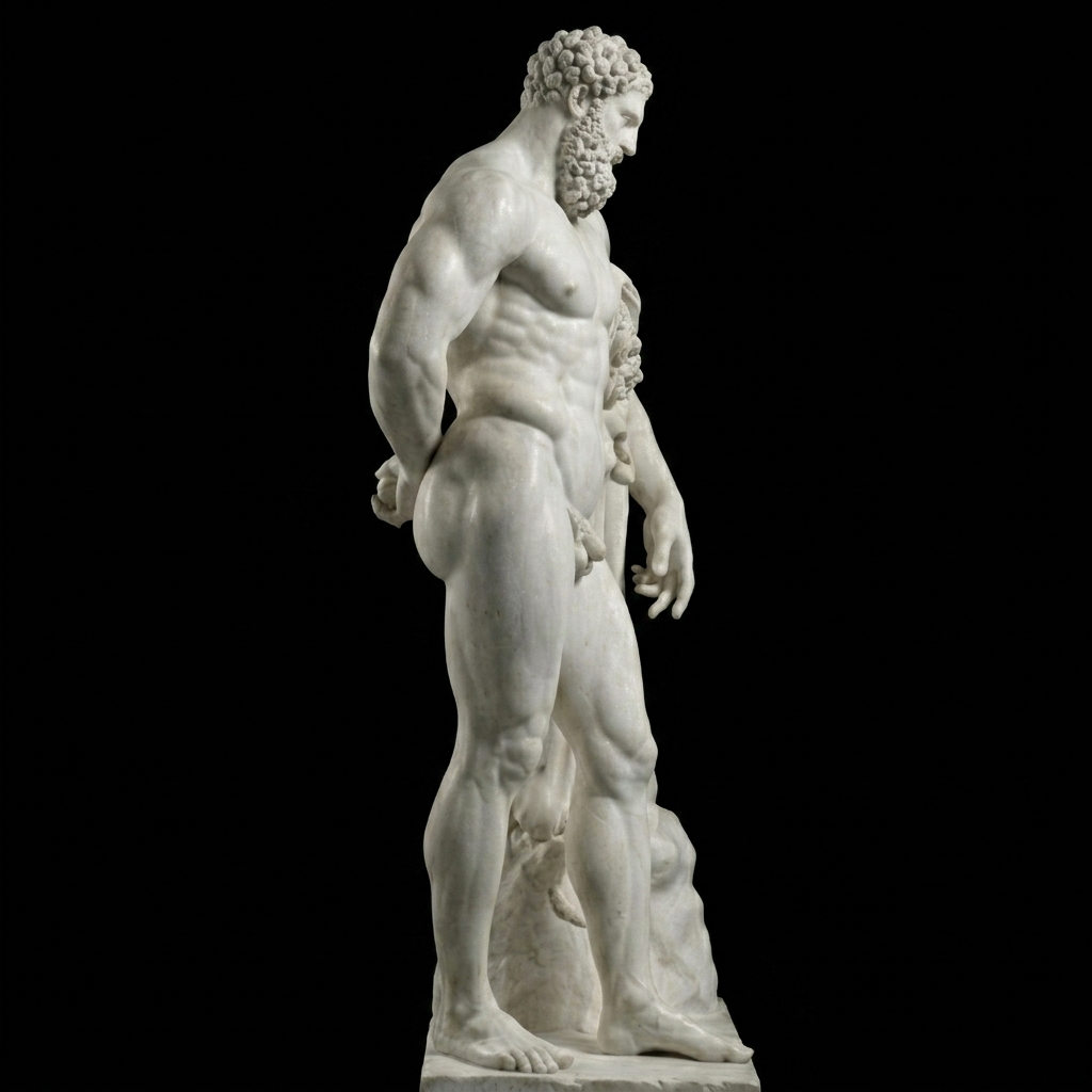 Farnese Hercules Natural Marble Statue