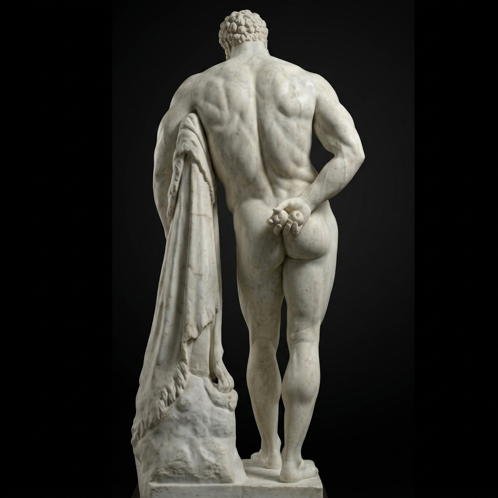 Farnese Hercules Natural Marble Statue